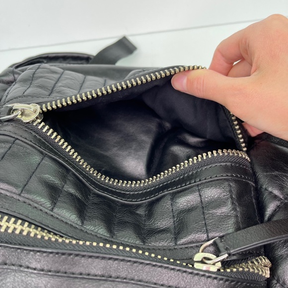 Marc by Marc Jacobs Domo Biker Black Quilted Leather Zip Backpack with Pockets - Picture 11 of 16